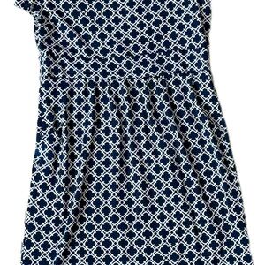 Charter Club Navy & White Lattice Knit Casual Dress